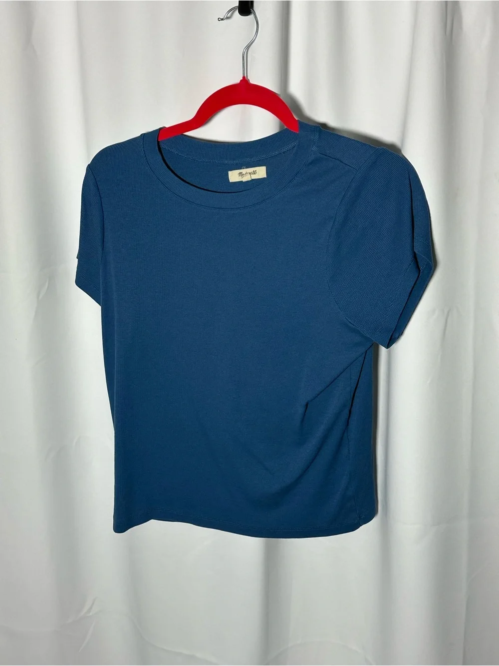 NWT MADEWELL Supima Rib Tee Blue Women’s Size 1X NL932